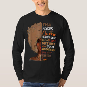 T-shirt Pisces Queens Sont Nés En Février Mars Africain W