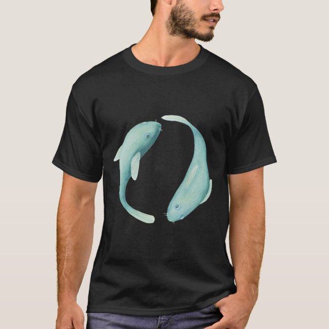 T-shirt Pisces twin koi fish astrological zodiac sign (Devant)