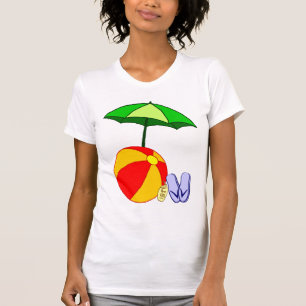 T-shirt Piscine Beach Ball Parapluie Tee
