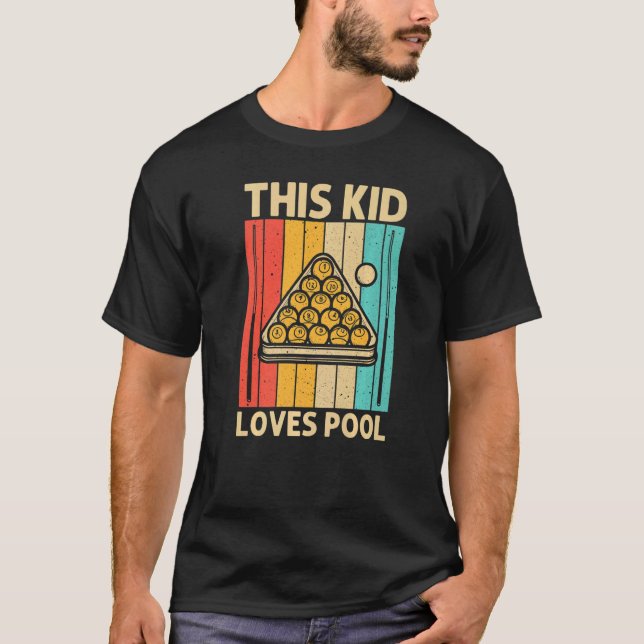 T-shirt Piscine cool Pour Enfants Garçons Snooker Billard  (Devant)