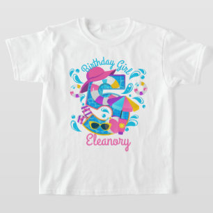 T-shirt Piscine fête Cinquième anniversaire été