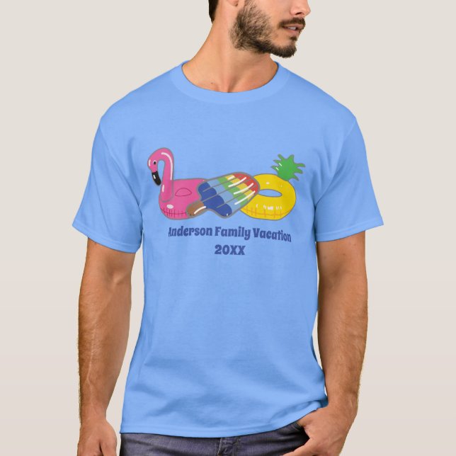 T-shirt Piscine Floats Plage Vacances Graphique personnali (Devant)