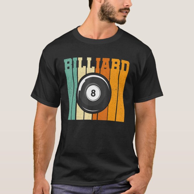 T-shirt Piscine graphique rétro Billard Snooker Billard Cu (Devant)