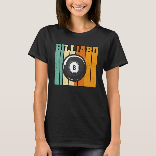 T-shirt Piscine graphique rétro Billard Snooker Billard Cu (Devant)