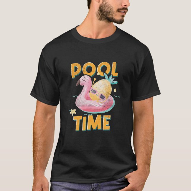 T-shirt Piscine Heure Océan Swimmer Funny Piscine (Devant)