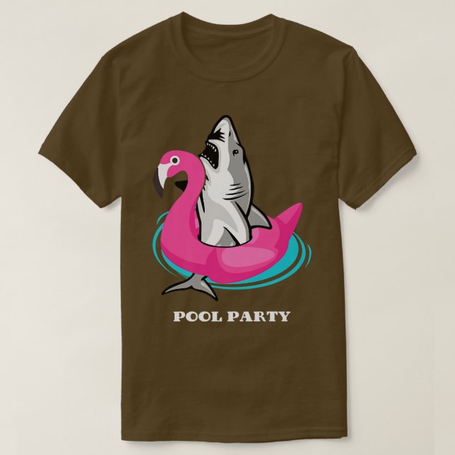 T-shirt Piscine Partie Unicorn Float Funny Shark Love (Design devant)