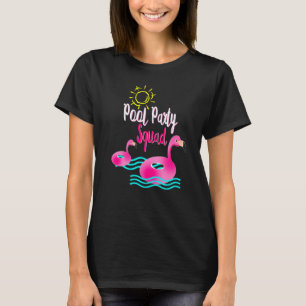T-shirt Piscine rose Flamant rose squad vacances été Cru