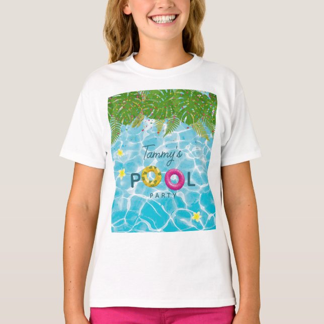 T-shirt Piscine tropicale Piscine de fête Anniversaire (Devant)