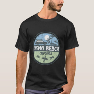 T-shirt Pismo Beach California Wagon Beach Palmiers Surfer