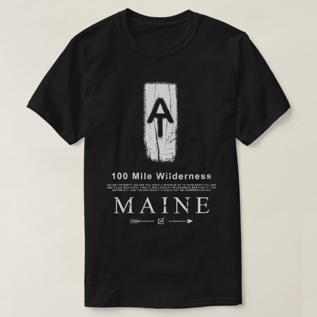 T-shirt Piste Appalachian Blaze 100 Mile Wilderness Maine (Design devant)
