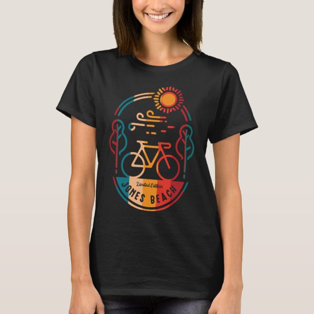 T-shirt Piste cyclable Retro Jones Beach (Devant)