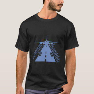 T-shirt Piste d'avion Alphabet phonétique Pilote d'avion F