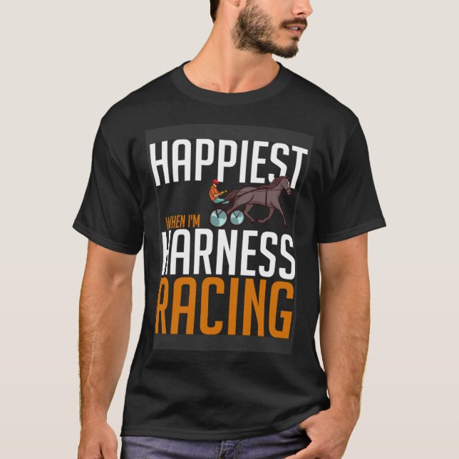 T-shirt Piste de course de trot attelé Cheval de course Tr (Devant)