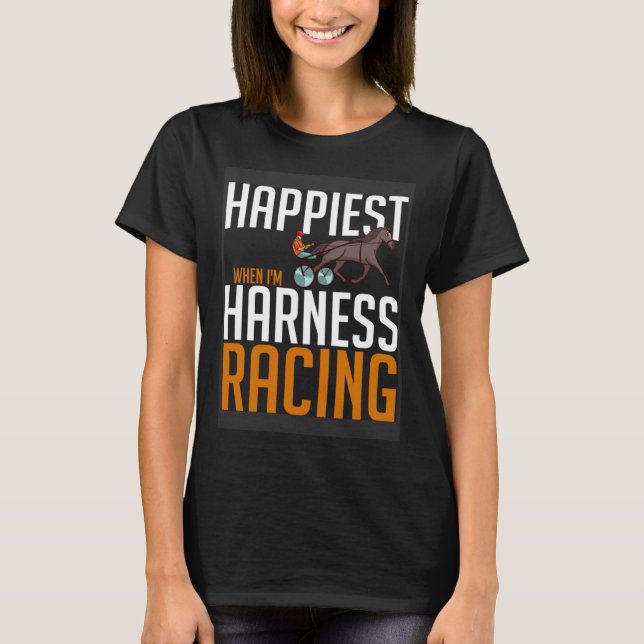 T-shirt Piste de course de trot attelé Cheval de course Tr (Devant)