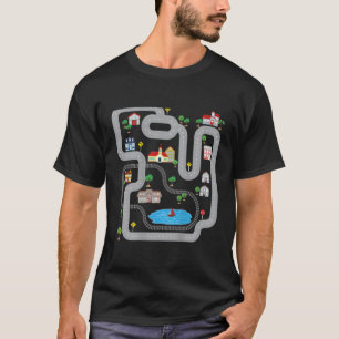 T-shirt Piste De Course De Voiture De Train Playmat Imprim