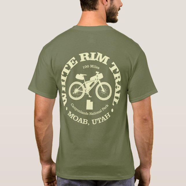 T-shirt Piste de rebord blanc (cyclisme) (Dos)