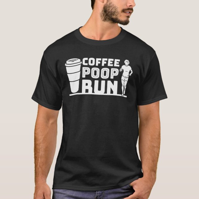 T-shirt Piste d'exécution du pot de café en cours d'exécut (Devant)