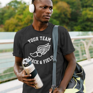T-shirt Piste Suivi et champ Nom ou texte de l'équipe pers