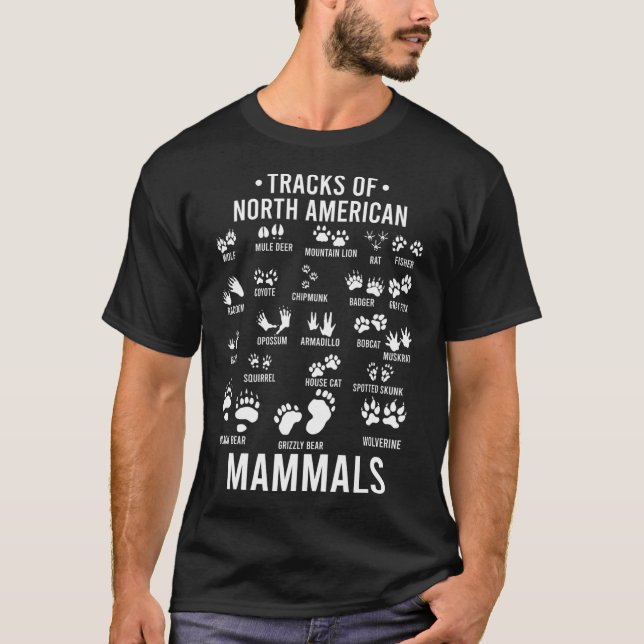 T-shirt Pistes d'animaux sauvages de mammifères nord-améri (Devant)