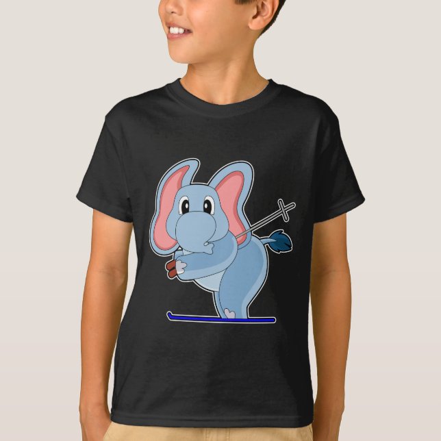 T-shirt Pistes de ski Elephant Ski (Devant)
