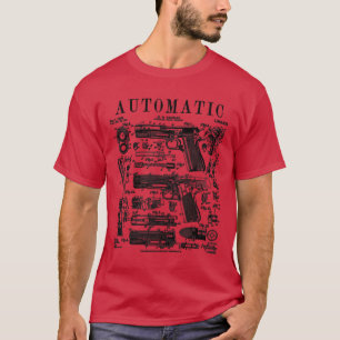 T-shirt Pistole automatique arme à feu pistolet Vintage pi