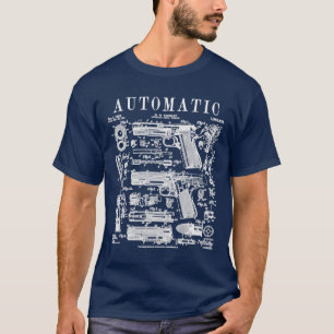 T-shirt Pistole automatique arme à feu pistolet Vintage pi
