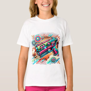 T-shirt Pistolet à rayons Coloré d'Art Pop Rétro Futuris
