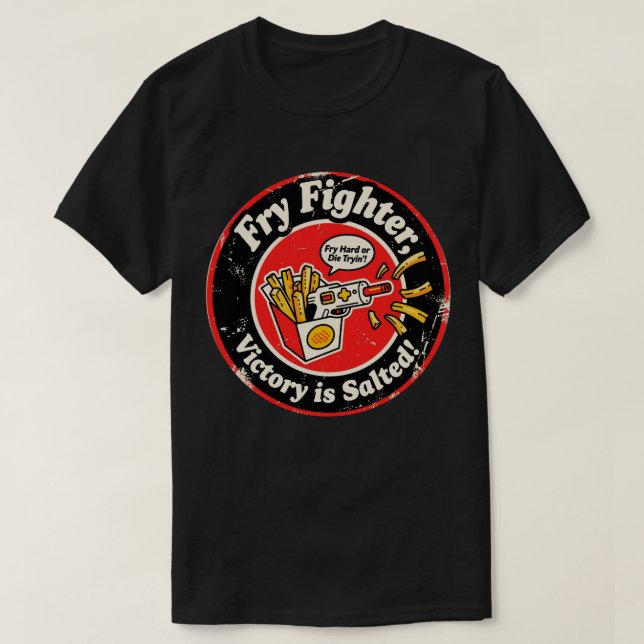 T-shirt Pistolet de jeu rétro arcade et modèle de frites (Design devant)