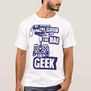 T-shirt pistolet manette geek good bad gun