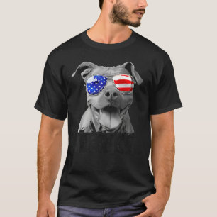 T-shirt Pit Bull 4 juillet Merica Hommes Drapeau Américain