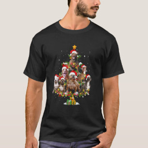 T-shirt Pit Bull Arbre de Noël Santa Chapeau Xmas Lumières