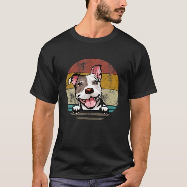 T-shirt Pit Bull Chien Fête des pères Noël Pour Chien Papa (Devant)