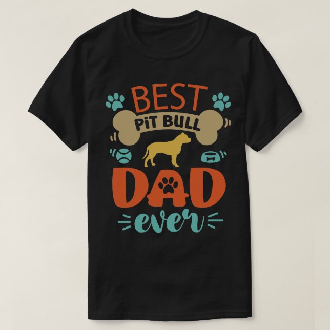T-shirt Pit Bull Dog Papa (Design devant)