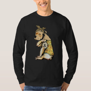 T-shirt Pit Bull I Love Maman Tattoo Sunflower Chien Maman