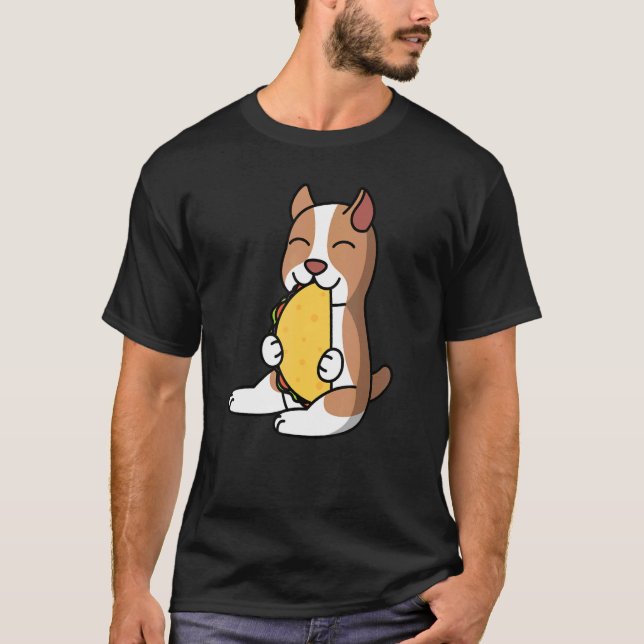 T-shirt Pit Bull Mange Un Chien Taco (Devant)