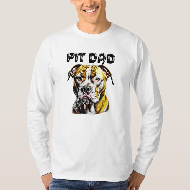 T-shirt Pit Bull Papa | AMOUREUX DES CHIENS (Devant)