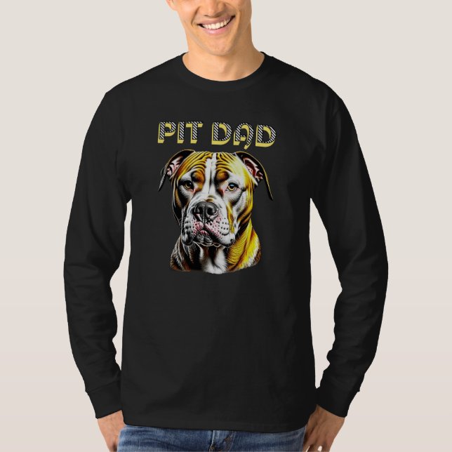 T-shirt Pit Bull Papa | AMOUREUX DES CHIENS (Devant)