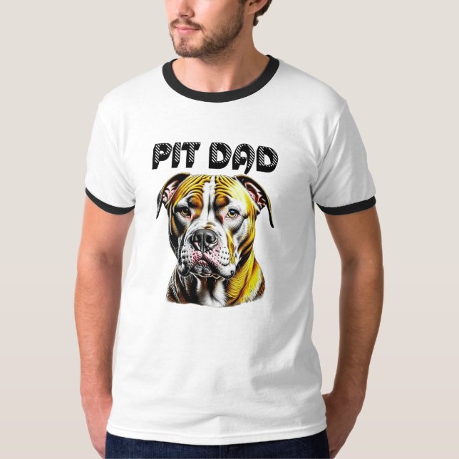 T-shirt Pit Bull Papa | AMOUREUX DES CHIENS (Devant)