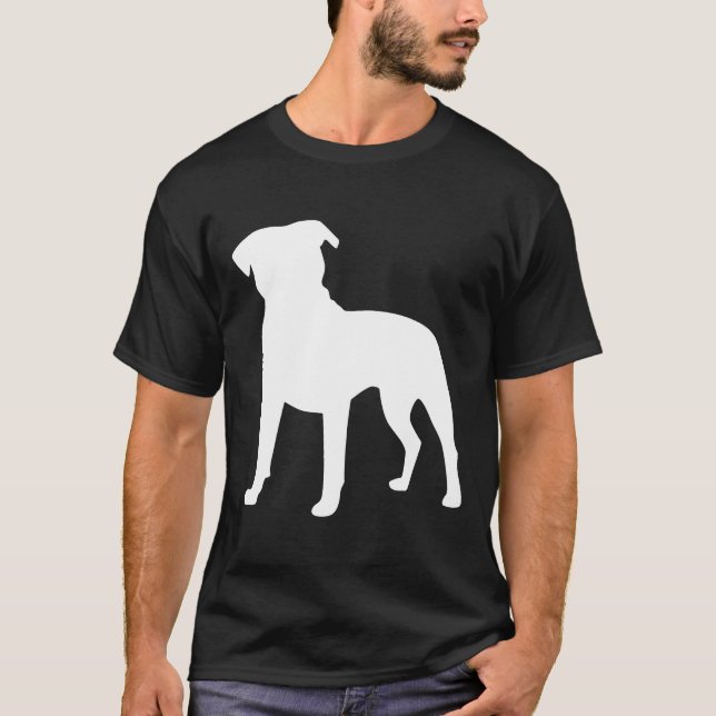 T-shirt Pit Bull Silhouette Chemise Funny Mignonne Chien P (Devant)