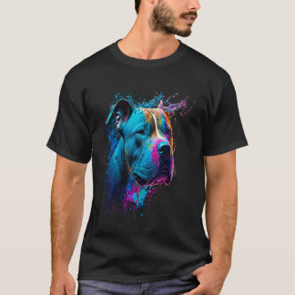 T-shirt Pit bull Terrier Chien Drôle Coloré Papa Maman Gar