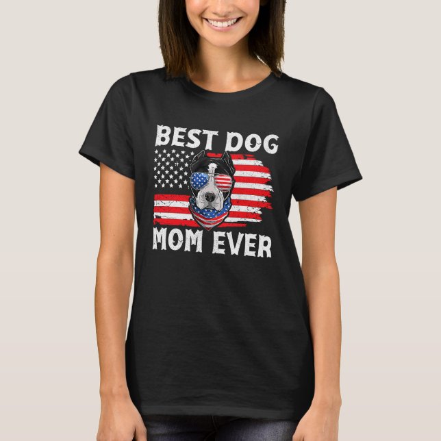 T-shirt Pit bull USA Patriotic Dog US Apparel American Fla (Devant)