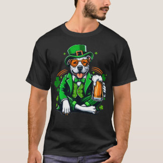 T-shirt Pit Bulles tenue Saint Paddys Day pour chien de ga
