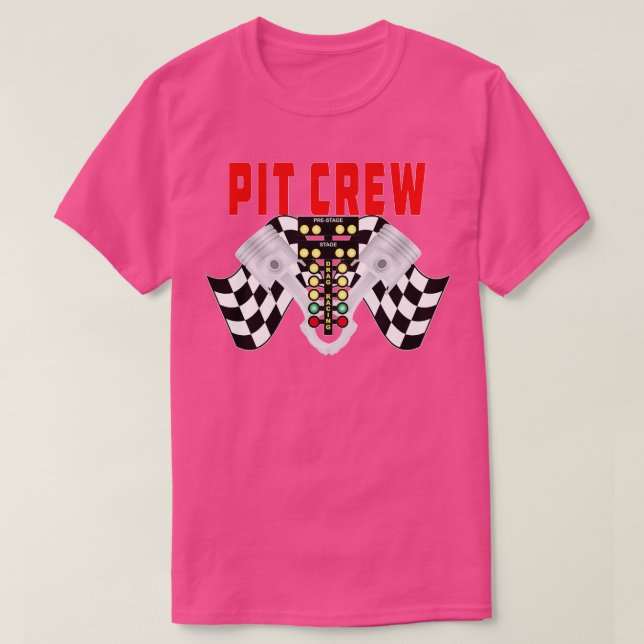 T-shirt Pit Crew avec drapeau de course Racing Tree et Pis (Design devant)