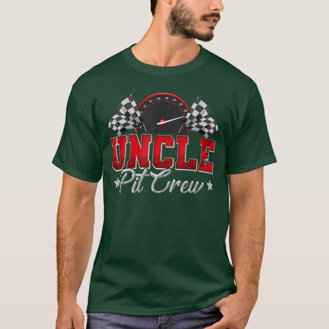 T-shirt Pit Crew Race Racing Uncle Family Birthday Party G (Devant)