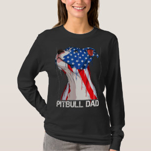 T-shirt Pitbull 4 juillet Hommes Pitbull Papa Américain Fl