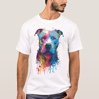 T-shirt Pitbull américain - Graffiti Ink Splash