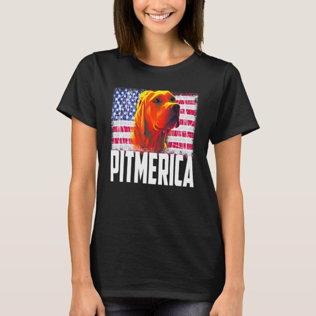 T-shirt Pitbull American Flag Dog Mom Dad Patriotic  Terri (Devant)