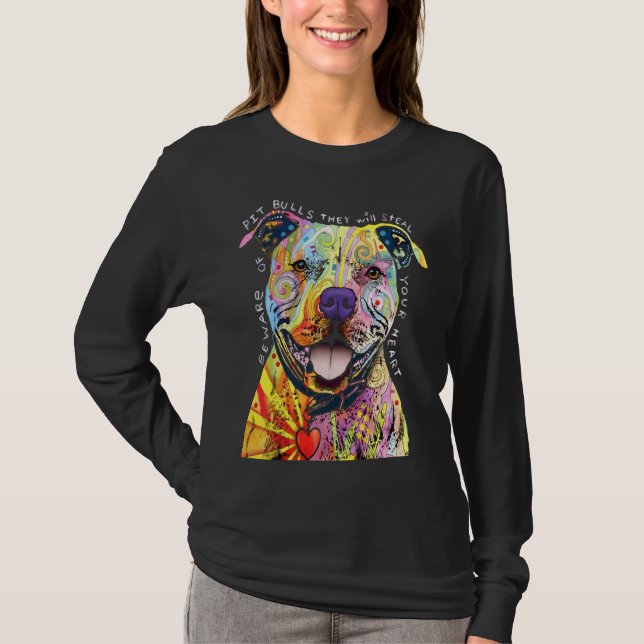 T-shirt Pitbull Amoureux de les chiens I Love Pitbull (Devant)