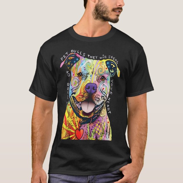 T-shirt Pitbull Amoureux de les chiens I Love Pitbull (Devant)