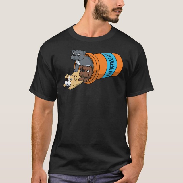 T-shirt Pitbull amusant antidépresseur (Devant)
